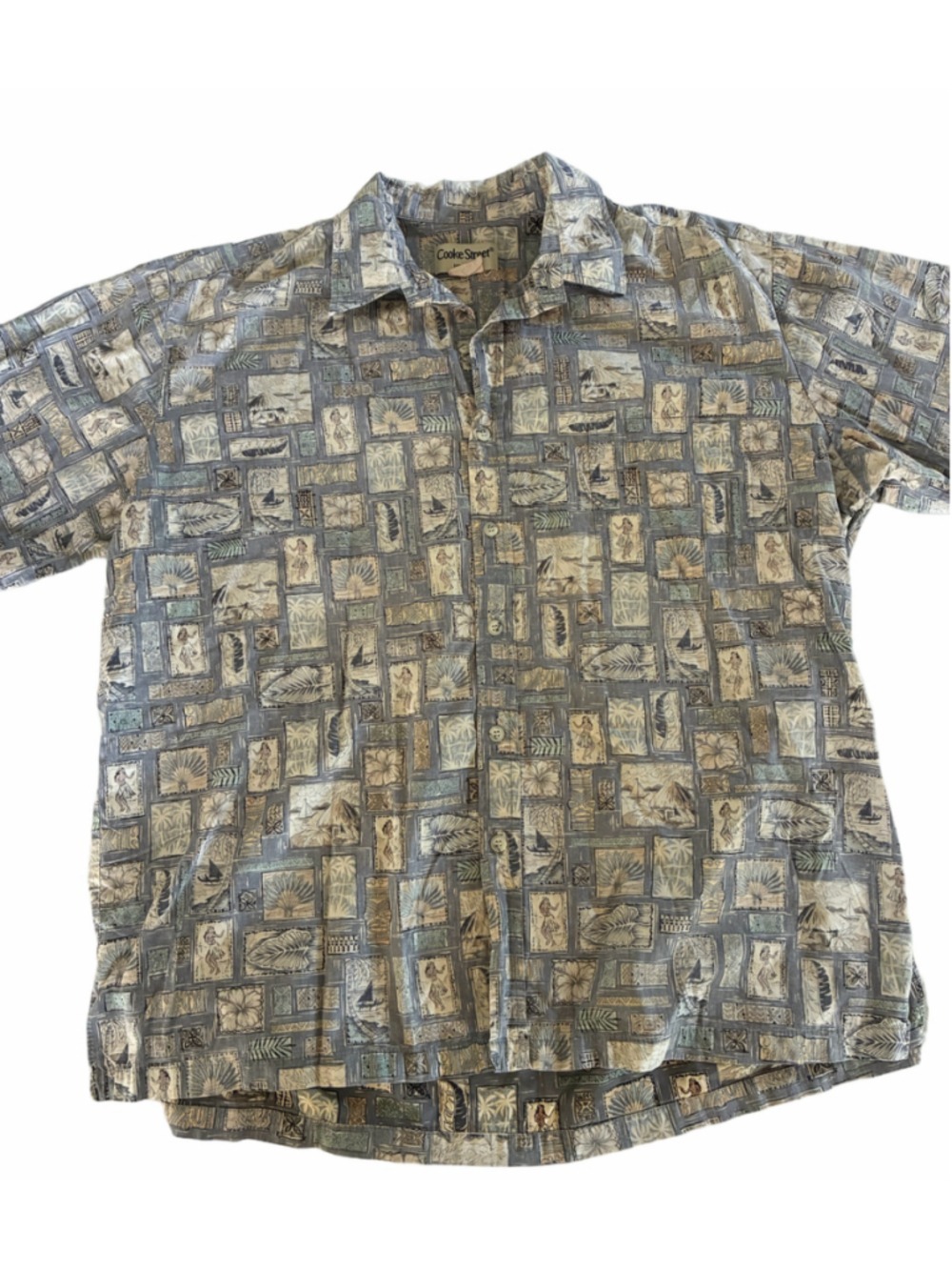 Cooke Street Hawaiian Print Button Down Shirt Large - Picture 2 of 5